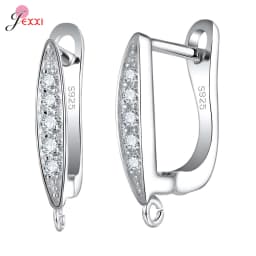 DIY Jewelry Marking 925 Sterling Silver Crystal Earrings Findings Clasps Hooks For Women Handmade Accessories Cheap Wholesale