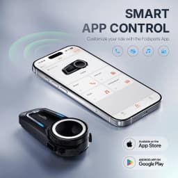 Fodsports FX7 Mesh Motorcycle Intercom Bluetooth Helmet Headset,Helmet Intercom,10 Riders 2000M,BT5.4,APP Connect.