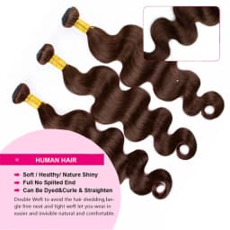 #4 Dark Brown Body Wave Bundles 1/3PCS Human Hair Bundles 18-30 Inches Remy Hair Extensions For Women Brazilian Double Weft Draw