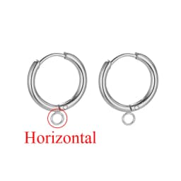10pcs Stainless Steel Gold Color Plated Huggie Earrings Hooks with Loop Ear Post Jump Ring for DIY Jewelry Making Findings