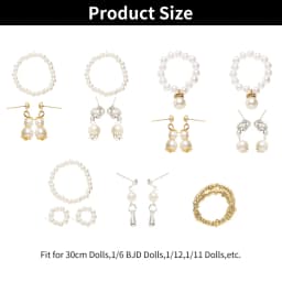 Fashion Mini Pearl Jewelry Necklace Earrings For BJD Dolls Bracelet For 1/6 Doll Clothes Accessories Decoration Kids Diy Toys