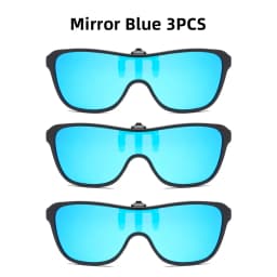 2026 Trending Clip On Sunglasses Large Frame Men Polarized Flip Up Sun Glasses Driving Adapt Mirror Blue Red Polarising Lens