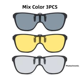 2026 Trending Clip On Sunglasses Large Frame Men Polarized Flip Up Sun Glasses Driving Adapt Mirror Blue Red Polarising Lens