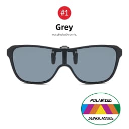 2026 Trending Clip On Sunglasses Large Frame Men Polarized Flip Up Sun Glasses Driving Adapt Mirror Blue Red Polarising Lens