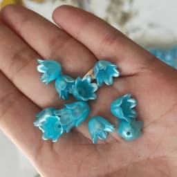 50PCS 9X11MM Imitation Pearl Material Flower Shape Beads For Handmade Crafts Jewelry Decoration Making Acrylic Stamen Beads