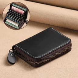Stylish Card Holder Large Capacity ID Wallet Leather Holder RFID Blocking Wallet Compact Card Case Men's Card Wallet