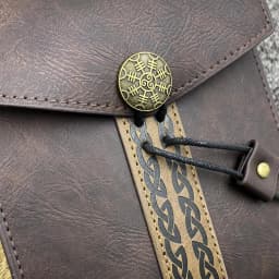 Medieval Faux Leather Belt Bag, Brown Portable Side Pack Pouch Waist Bag