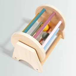 Baby Early Learning Montessori Toys Gift Wooden Rolling Ball Drum Listening Exercise Color Cognition Hand-eye Coordination Train