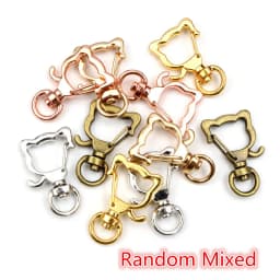 10pcs Cat Heart Snap Hook Trigger Clips Buckles For Keychain Lobster Lobster Clasp Hooks for Key Ring Clasp Jewelry Supplies