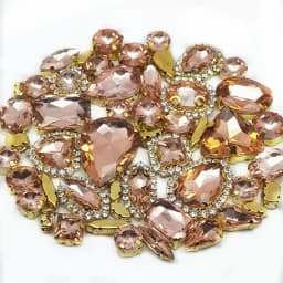 22 Color 50pcs/Bag Glitter Mixed Shape Sew on Glass Rhinestone Gold Claw Crystal Buckle Diy Wedding Decoration Accessories