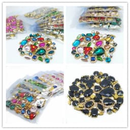 22 Color 50pcs/Bag Glitter Mixed Shape Sew on Glass Rhinestone Gold Claw Crystal Buckle Diy Wedding Decoration Accessories