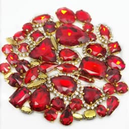 22 Color 50pcs/Bag Glitter Mixed Shape Sew on Glass Rhinestone Gold Claw Crystal Buckle Diy Wedding Decoration Accessories