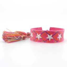 Bohemia Ethnic Style Embroidery Star Logo Bracelet For Women Handmade Woven Tassel Hand Wrist Strap Fashion Jewelry Wholesale