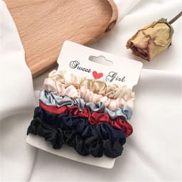 5/6pcs Simple Solid Color Elastics Hair Ties for Women Thick Hair Soft No hurt Hair Ponytail Holder Hair Rope Hair Accessories