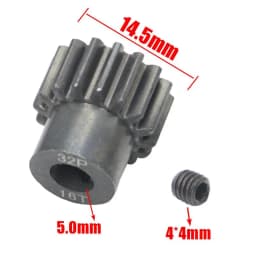 AJRC 32P M0.8 5mm 13T 14T 15T 16T 17T 18T 19T 20T 21T Black Steel Metal Pinion Motor Gear For 1/10 Slash TRX4 Rc Model Car Motor