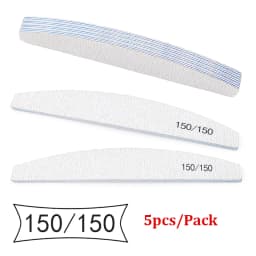 5Pcs Nail File Set Mix Color Professional Sandpaper Cuticle Remover 80/100/150/180/240 Grit Buffer Manicure Tool Kit