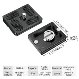 BEXIN Universal Aluminum Alloy Quick Release Plate Tripod Mount Adapter with 1/4 Screw for Benro Arca Swiss Ball Head and Camera