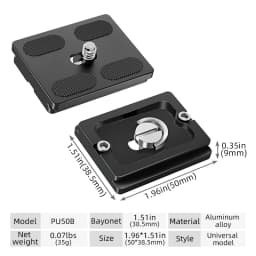 BEXIN Universal Aluminum Alloy Quick Release Plate Tripod Mount Adapter with 1/4 Screw for Benro Arca Swiss Ball Head and Camera