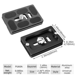 BEXIN Universal Aluminum Alloy Quick Release Plate Tripod Mount Adapter with 1/4 Screw for Benro Arca Swiss Ball Head and Camera