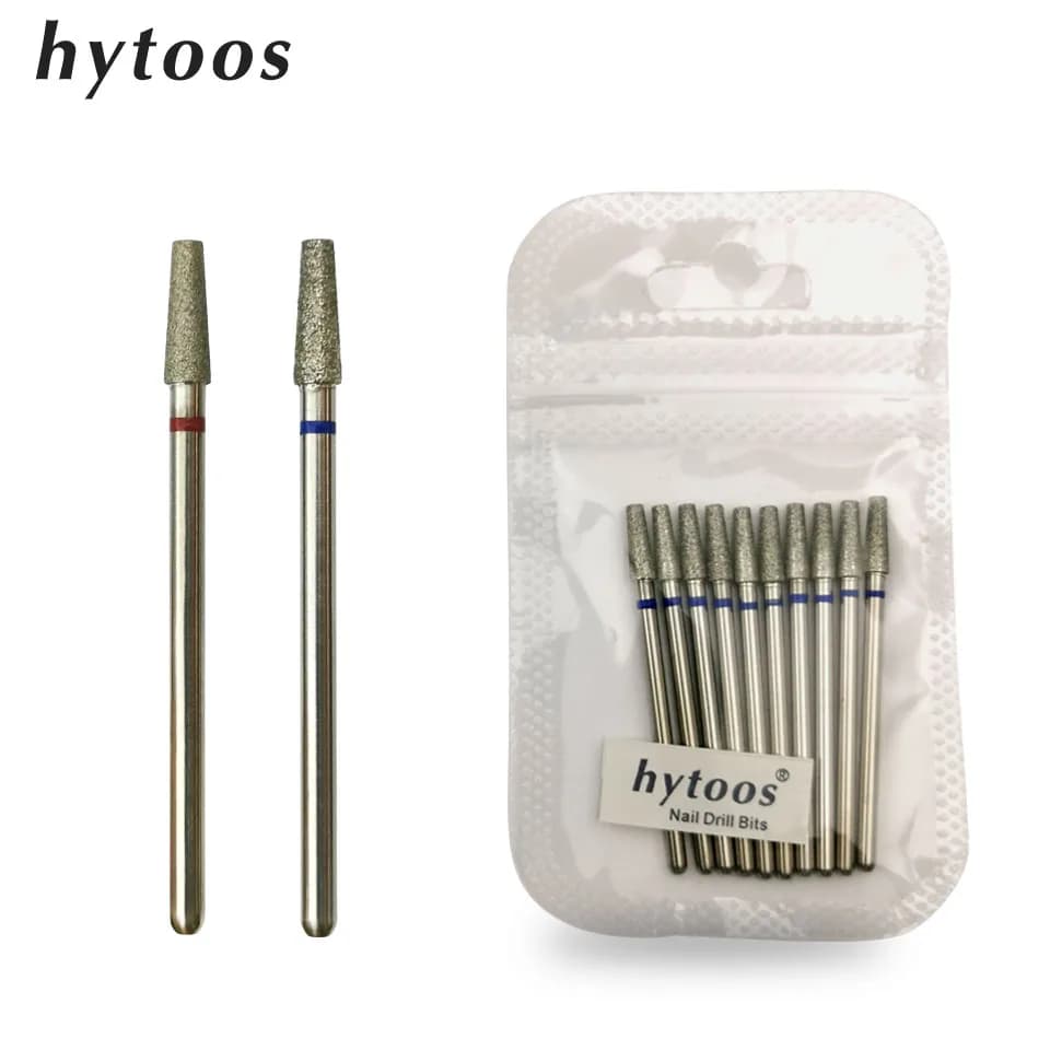 HYTOOS Tapered Diamond Cuticle Bit Nail Drill Bits Manicure Drills Nails Accessories Tools