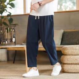 New Men's Linen Lightweight Sweatpants Cotton Solid Color Breathable Joggers Men Baggy Pants Streetwear Long Trousers Men