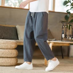 New Men's Linen Lightweight Sweatpants Cotton Solid Color Breathable Joggers Men Baggy Pants Streetwear Long Trousers Men
