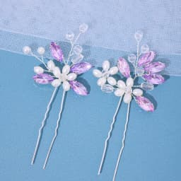 2Pcs Handmade Crystal Pearls Hairpins Flower Hairbands For Women Bride Wedding Hair Accessories More Color Rhinestone Hair Clips
