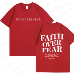 Faith Over Fear Christian Women T-shirts Christian Clothes Jesus Fashion Trendy T-shirts Bible Verse Sportwear Aesthetic Clothes