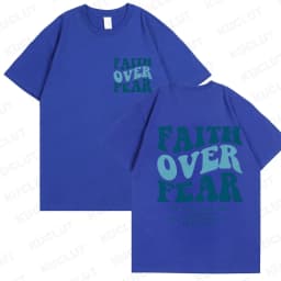 Faith Over Fear Christian Women T-shirts Christian Clothes Jesus Fashion Trendy T-shirts Bible Verse Sportwear Aesthetic Clothes
