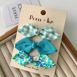 3 Pcs/lot Bows Hairpin Set for Baby Girls Cute Floral Hair Clips Plaid Bangs Clip Korean Hair Accessories Sweet Kids Headdress