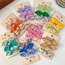 3 Pcs/lot Bows Hairpin Set for Baby Girls Cute Floral Hair Clips Plaid Bangs Clip Korean Hair Accessories Sweet Kids Headdress