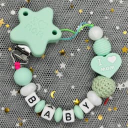 Custom Personalized Name Pacifier Clips BPA Free Silicone Baby Pacifier Clips Colorful Pacifier Chain Holder Teething