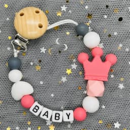 Custom Personalized Name Pacifier Clips BPA Free Silicone Baby Pacifier Clips Colorful Pacifier Chain Holder Teething
