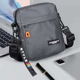 Simple Mini Men Crossbody Bag For Phone Side Bag Casual Waterproof PU Leather Shoulder Bag Business Small Messenger Sling Bags