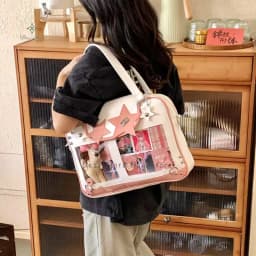 Y2K Trendy Star Ita Bag Lolita Girl Transparent Pocket Women's DIY Display Shoulder Bag Fashion Crossbody Bag Cute Purse Handbag