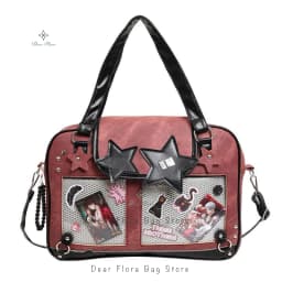 Y2K Trendy Star Ita Bag Lolita Girl Transparent Pocket Women's DIY Display Shoulder Bag Fashion Crossbody Bag Cute Purse Handbag