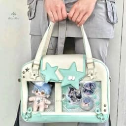 Y2K Trendy Star Ita Bag Lolita Girl Transparent Pocket Women's DIY Display Shoulder Bag Fashion Crossbody Bag Cute Purse Handbag
