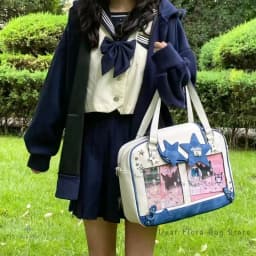 Y2K Trendy Star Ita Bag Lolita Girl Transparent Pocket Women's DIY Display Shoulder Bag Fashion Crossbody Bag Cute Purse Handbag