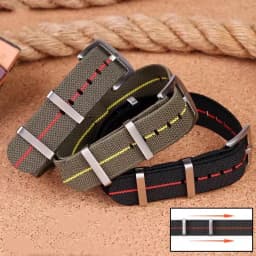 Elastic Nylon Watchband 60s French Troops Parachute Bag Nato Strap 18mm 20mm 22mm Smartwatch Outdoor Sport waterproof bracelet