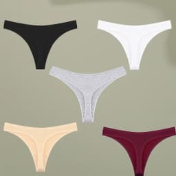 5Pcs/set Low-Rise Waist Panties Sexy G-string Cotton Seamless High Elasticity Underpants Solid Color Breathable Lady Underwear