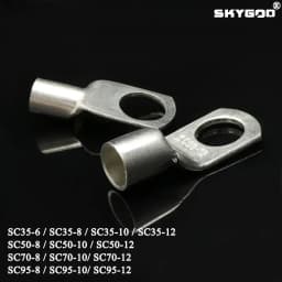 SC Type Wire Nose Terminal SC35 SC50 SC70 SC95 Bare Copper Battery Block Lugs Hole ID 6 8 10 12mm Crimp Wire Connectors