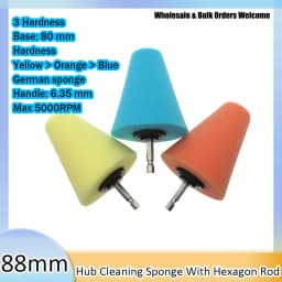 1-3Pcs Conical Sponge Buffing Polishing Cone for Automotive Car Tire Hub Care Metal Polish Cleaning Foam Pad Wheel Tool