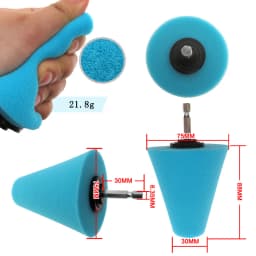 1-3Pcs Conical Sponge Buffing Polishing Cone for Automotive Car Tire Hub Care Metal Polish Cleaning Foam Pad Wheel Tool
