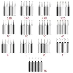 5Pcs 900M-T Soldering Iron Tips Bit IS/I/B/K/SK/2.4D/3.2D/1C/2C/3C/4C Lead-Free Welding Tips Head