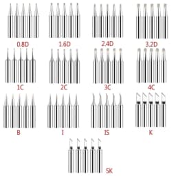 5Pcs 900M-T Soldering Iron Tips Bit IS/I/B/K/SK/2.4D/3.2D/1C/2C/3C/4C Lead-Free Welding Tips Head