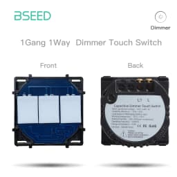 BSEED Wall Touch Switch 1/2/3Gang 1/2Way Light Switch Dimmer Function Parts Glass Panel Frames EU Wall Sockets DIY Parts White