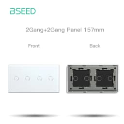 BSEED Wall Touch Switch 1/2/3Gang 1/2Way Light Switch Dimmer Function Parts Glass Panel Frames EU Wall Sockets DIY Parts White