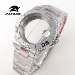 Matelion 20ATM Dive 40mm SUB Case Fit NH35 NH34 GMT ETA 2824 PT5000 Watch Case Steel Bracelet Sapphire 120 Clicks Sliding Buckle