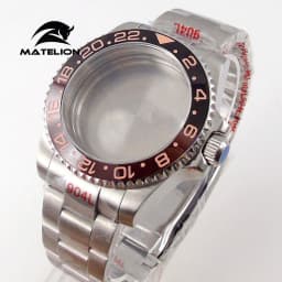 Matelion 20ATM Dive 40mm SUB Case Fit NH35 NH34 GMT ETA 2824 PT5000 Watch Case Steel Bracelet Sapphire 120 Clicks Sliding Buckle