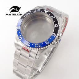 Matelion 20ATM Dive 40mm SUB Case Fit NH35 NH34 GMT ETA 2824 PT5000 Watch Case Steel Bracelet Sapphire 120 Clicks Sliding Buckle